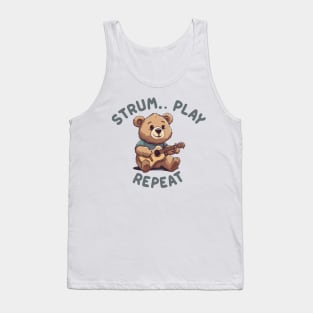 Guitarist Gift | guitar player | Bear Lover | Bear | guitar | play an instrument | Birthday gift guitar boy girl Tank Top